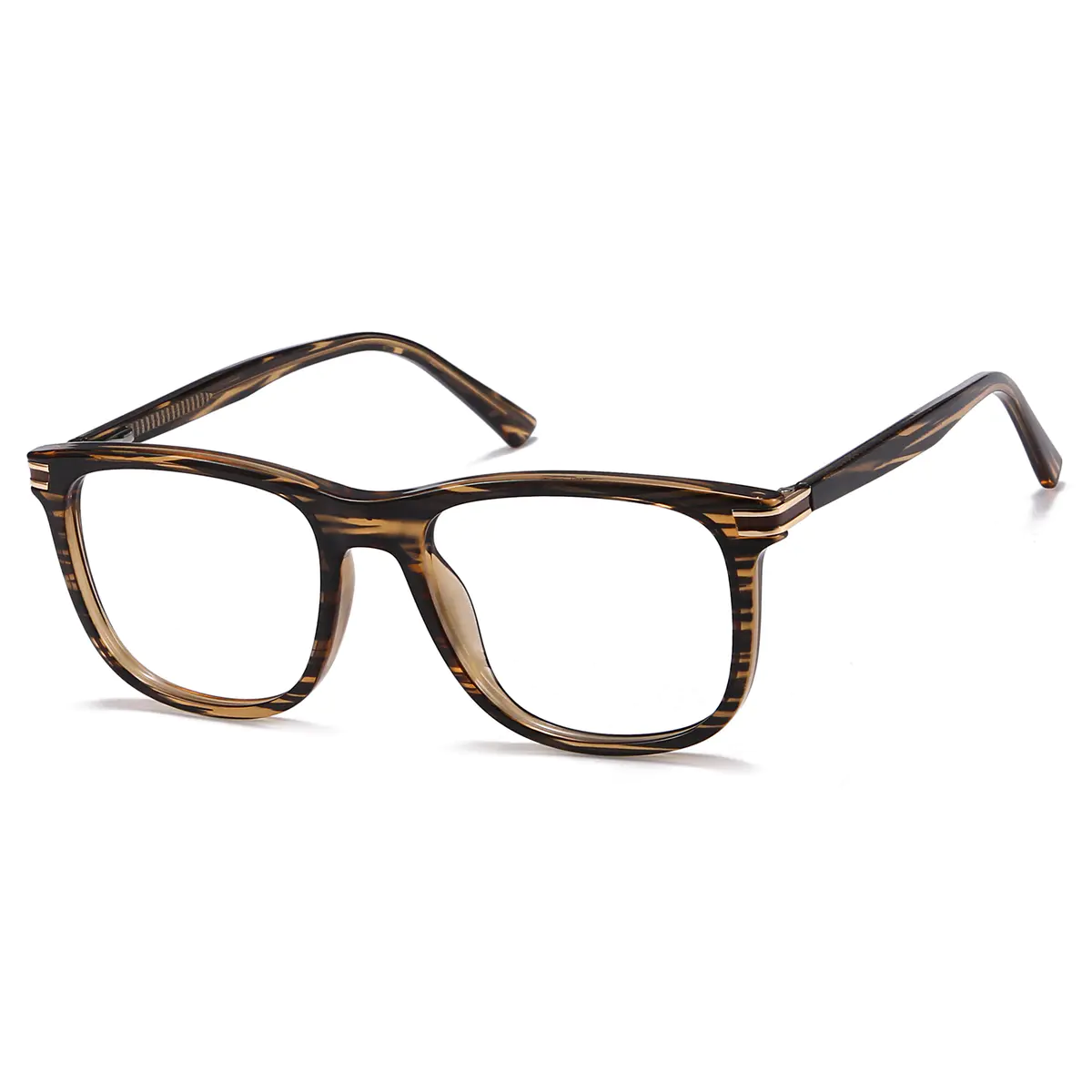 Square Striped Eyeglasses