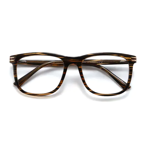 Square Striped Eyeglasses