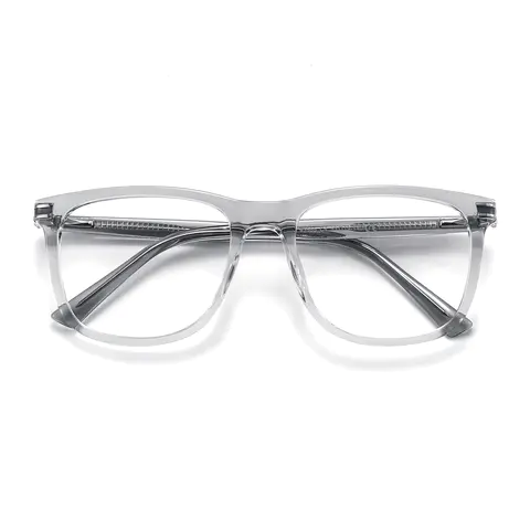 Square Transparent Gray Eyeglasses