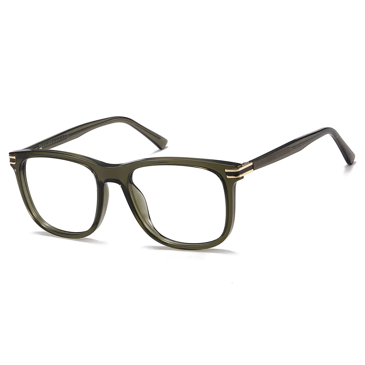Square Dark Green Eyeglasses