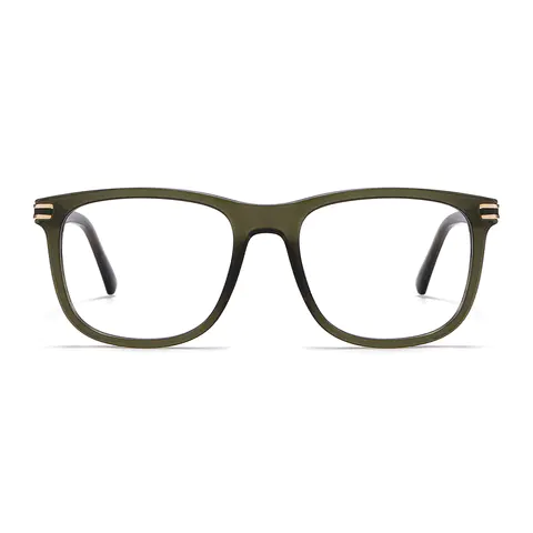 Square Dark Green Eyeglasses