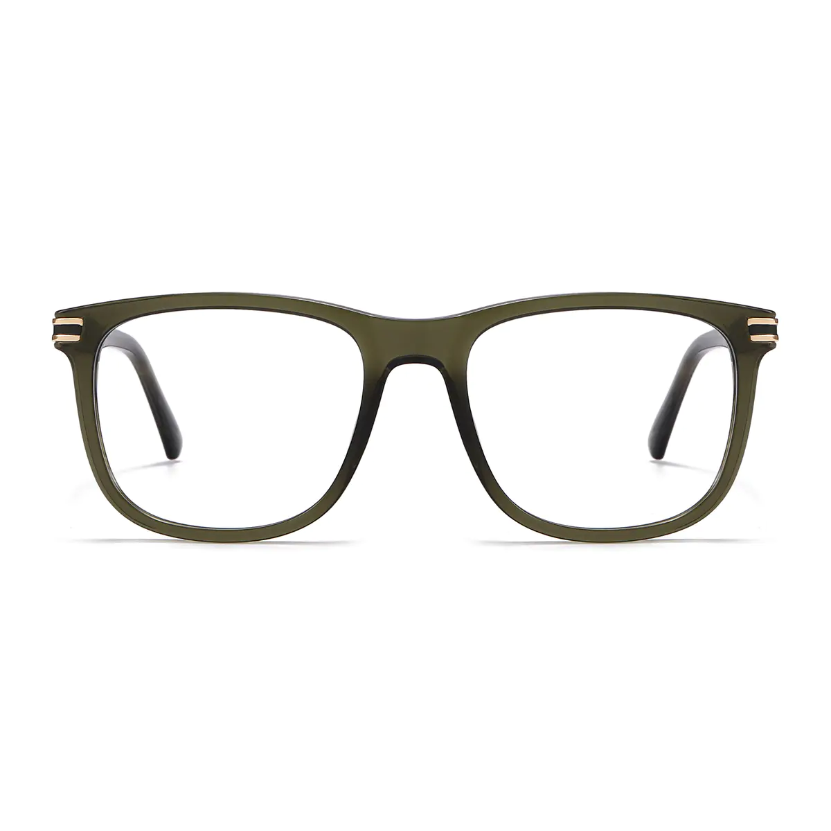 Square Dark Green Eyeglasses