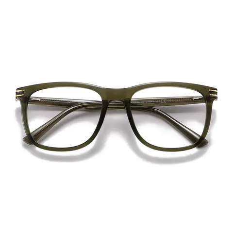 Square Dark Green Eyeglasses