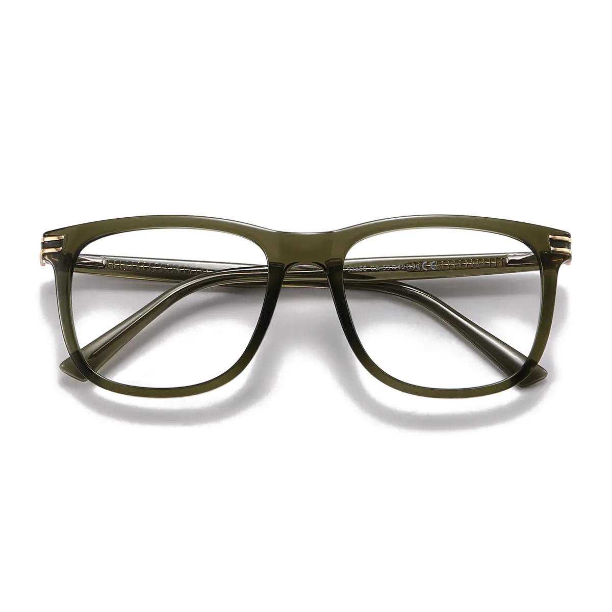 Square Dark Green Eyeglasses