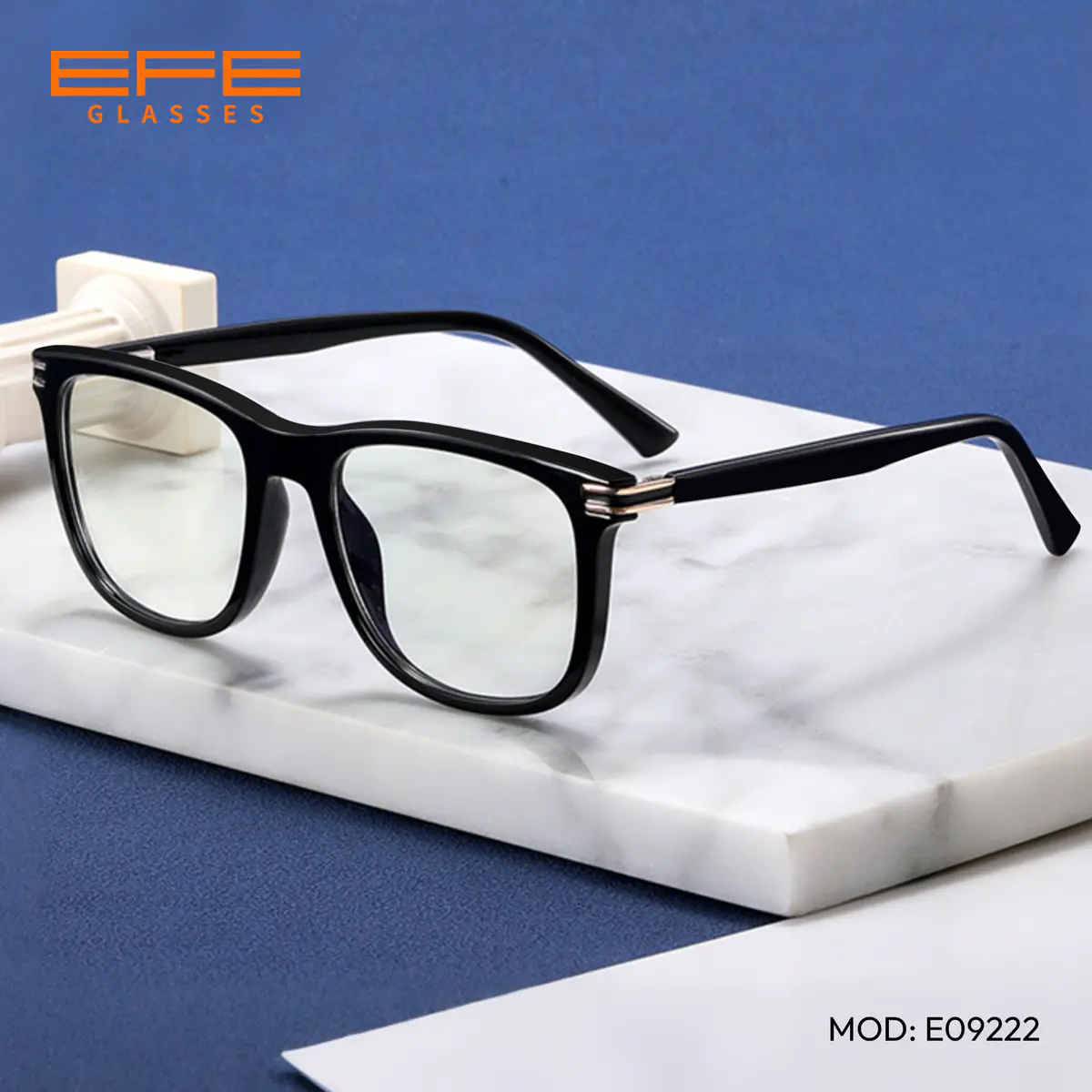 Square Transparent Blue Eyeglasses