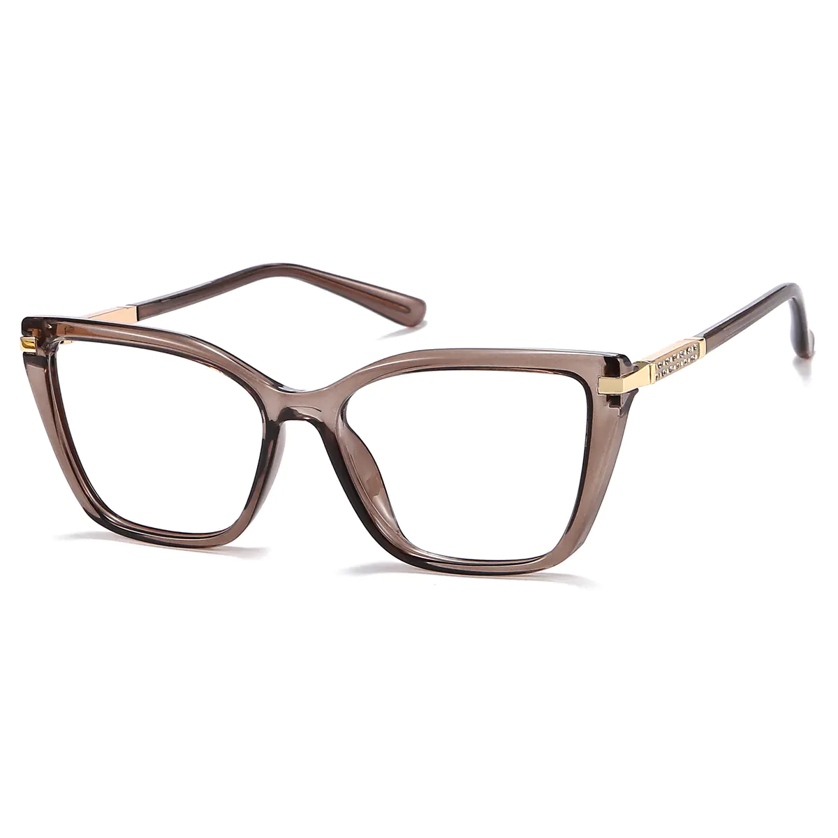 Square Transparent Gray Eyeglasses