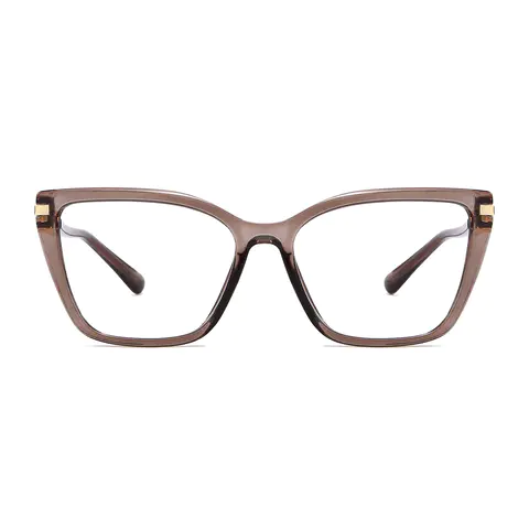 Square Transparent Gray Eyeglasses