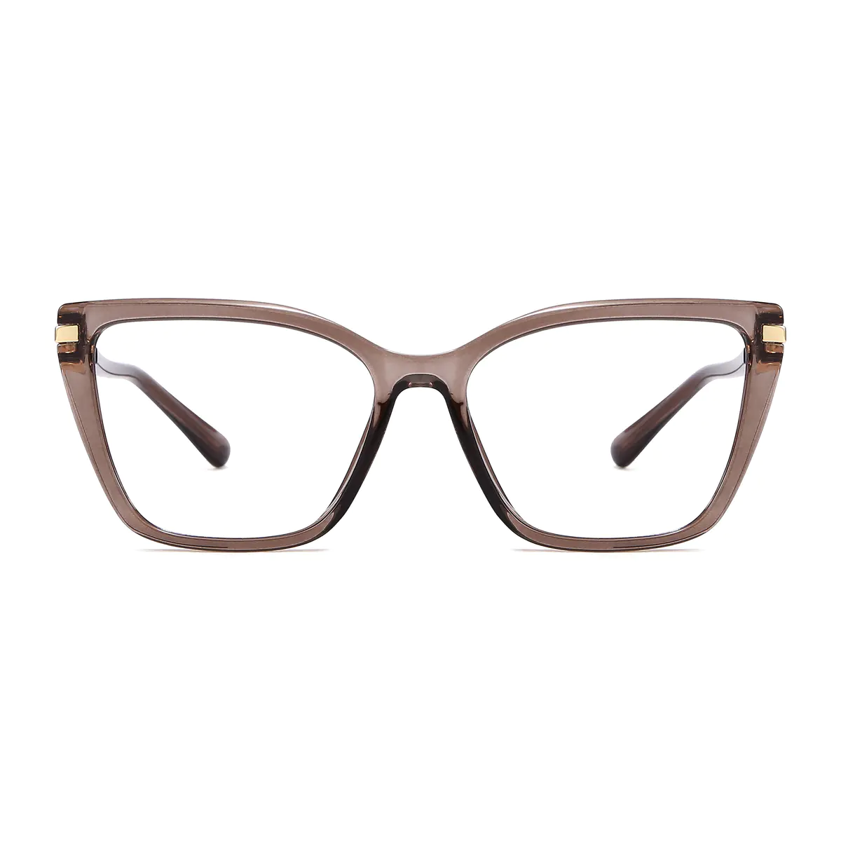 Square Transparent Gray Eyeglasses