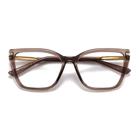 Square Transparent Gray Eyeglasses