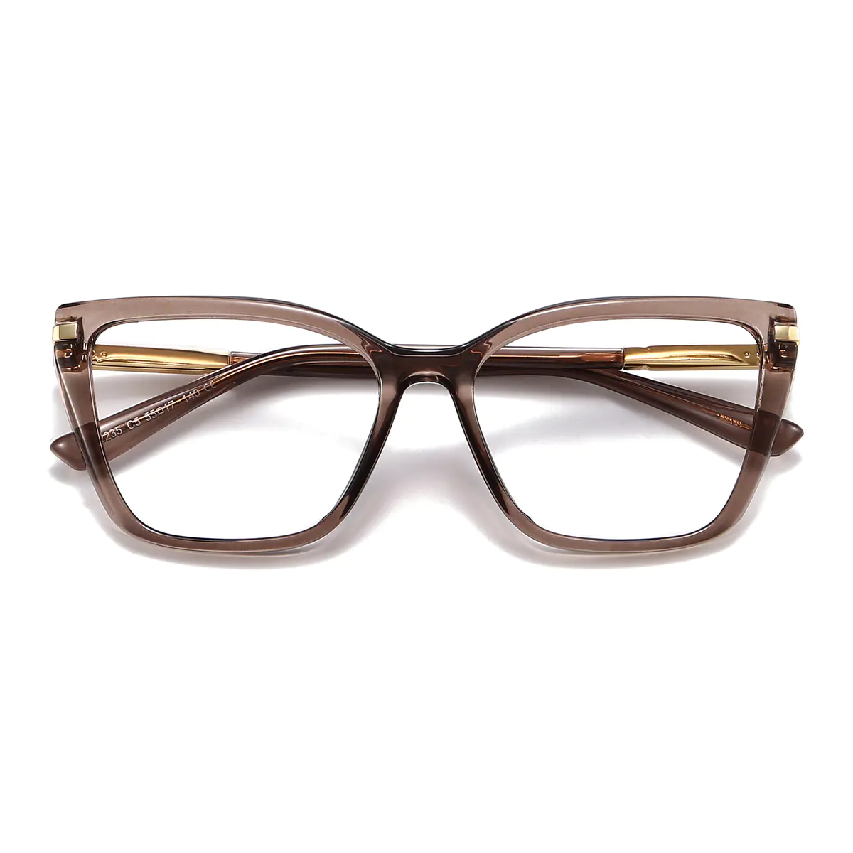Square Transparent Gray Eyeglasses
