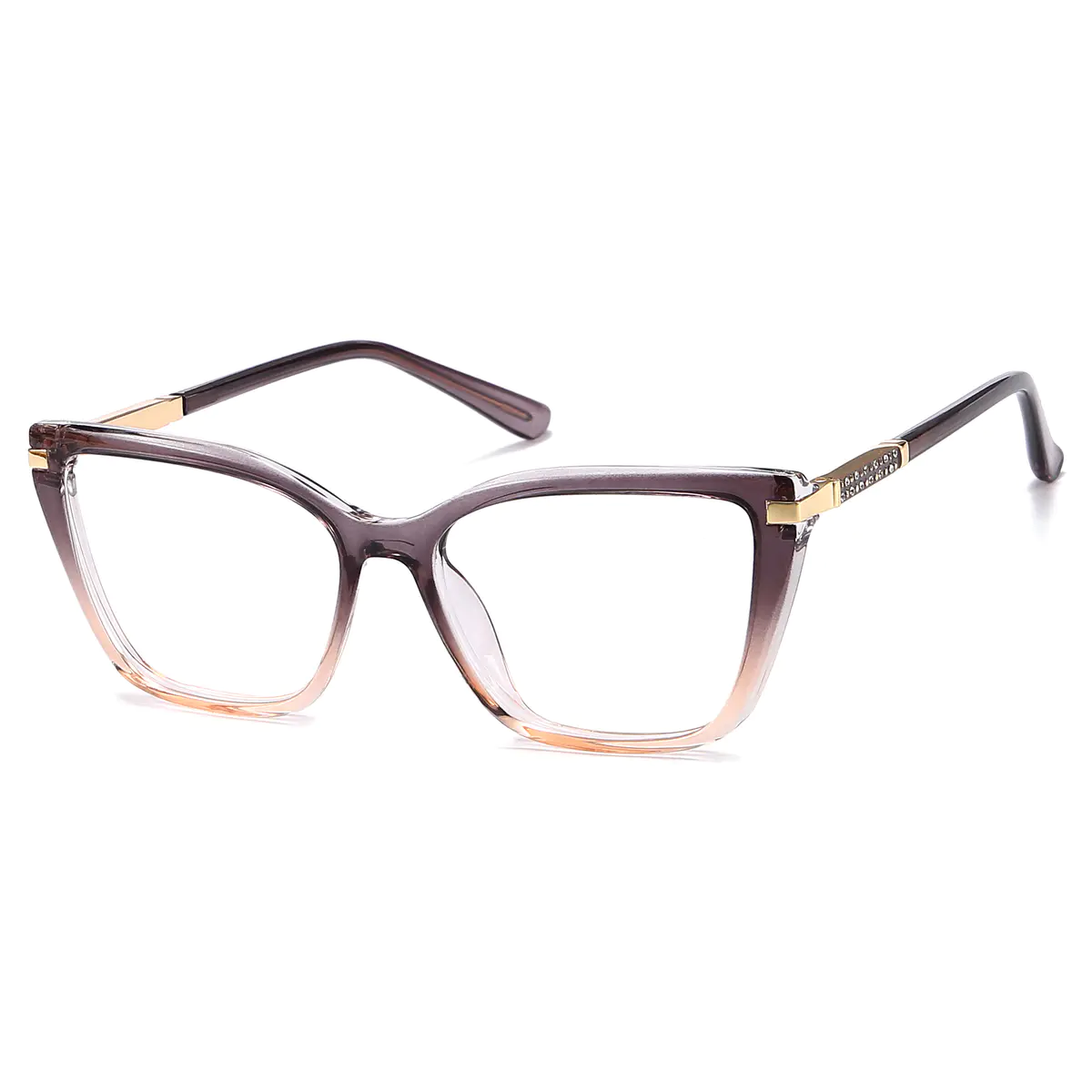 Square Transparent Amber Eyeglasses