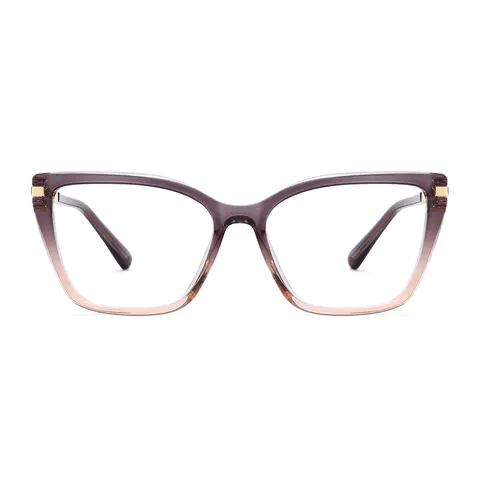 Square Transparent Amber Eyeglasses