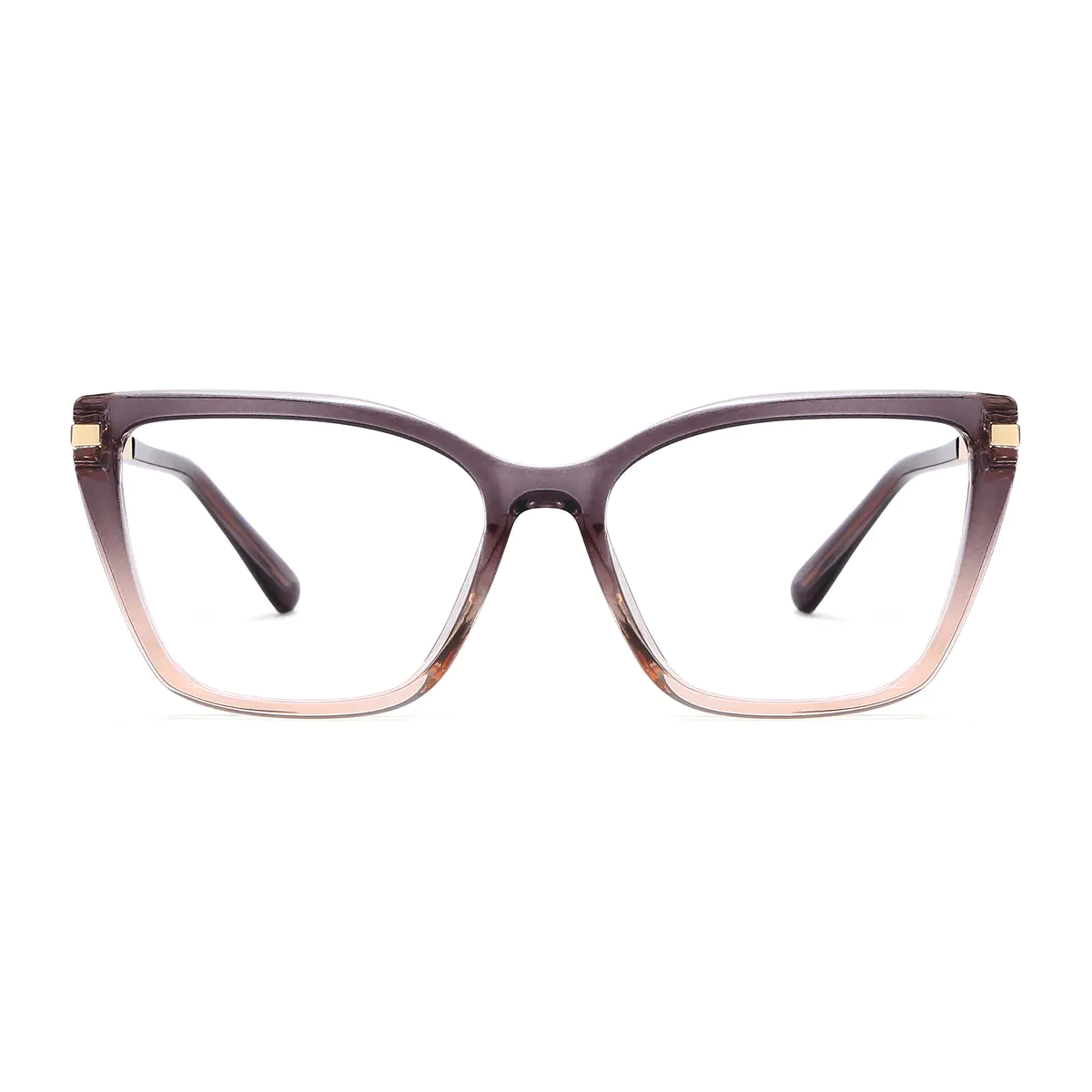 Square Transparent Amber Eyeglasses