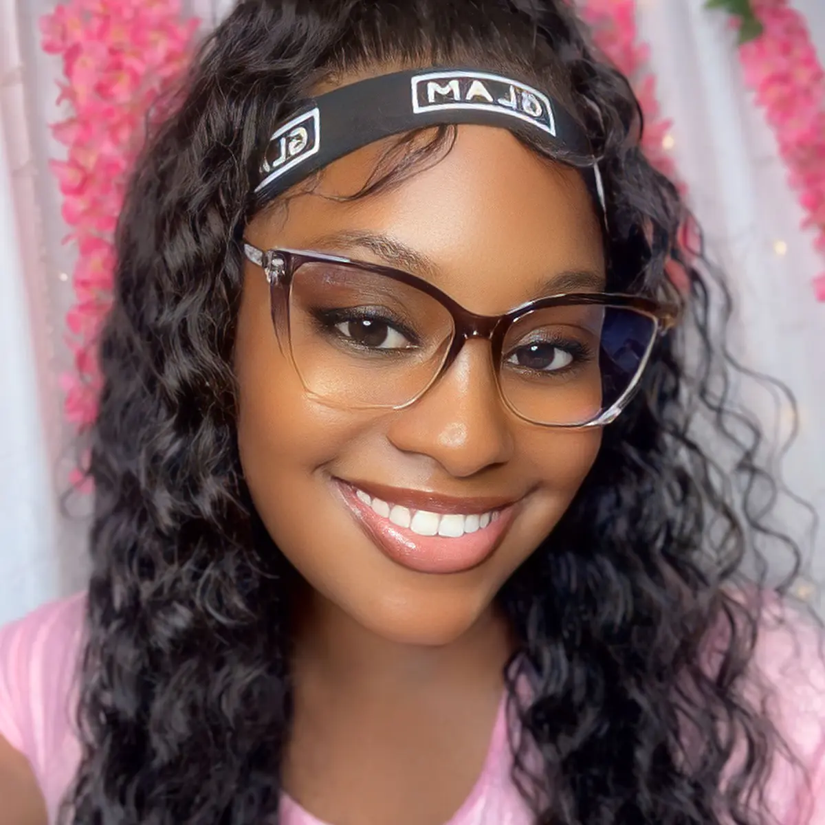 Square Transparent Amber Eyeglasses
