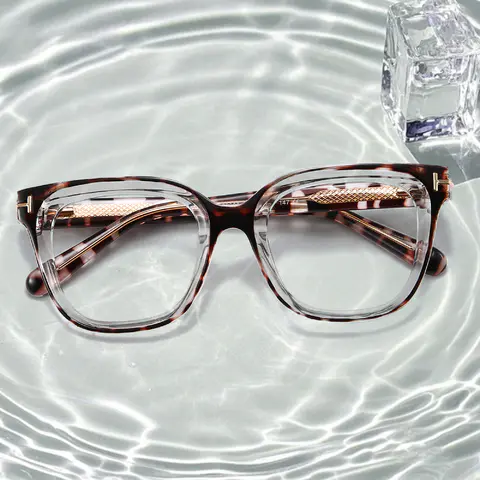 Square Ivory Tortoiseshell Eyeglasses
