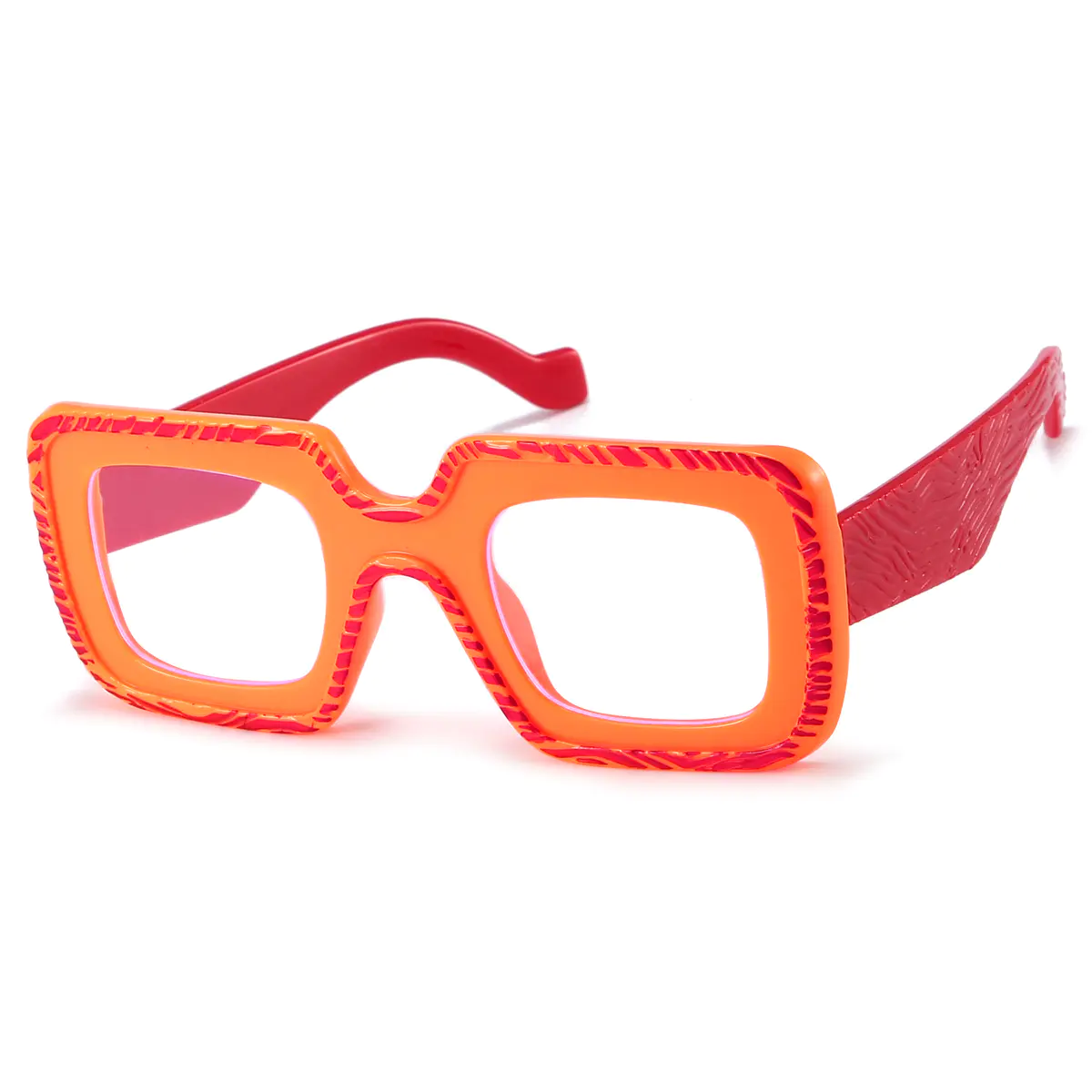 Square Orange Eyeglasses