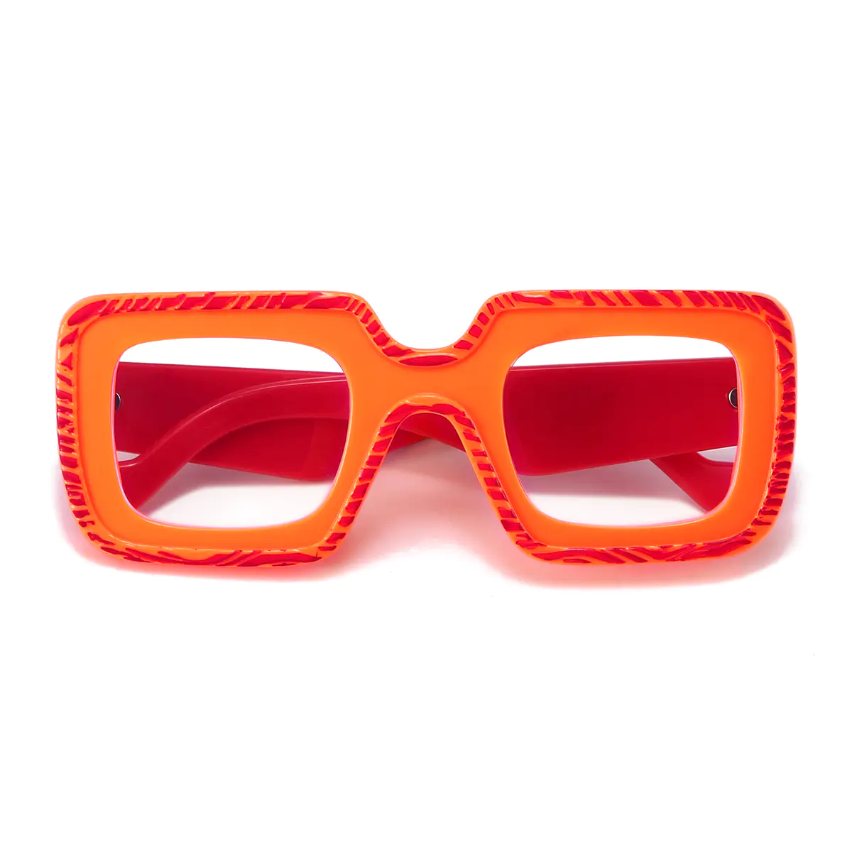 Square Orange Eyeglasses