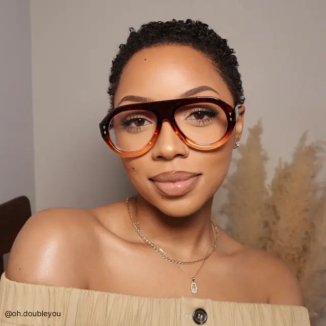 Aviator Light Brown Eyeglasses