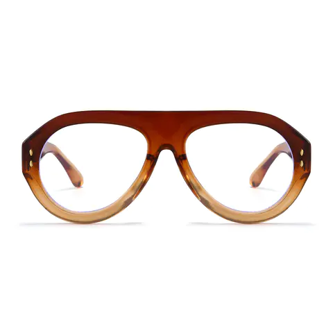 Aviator Light Brown Eyeglasses