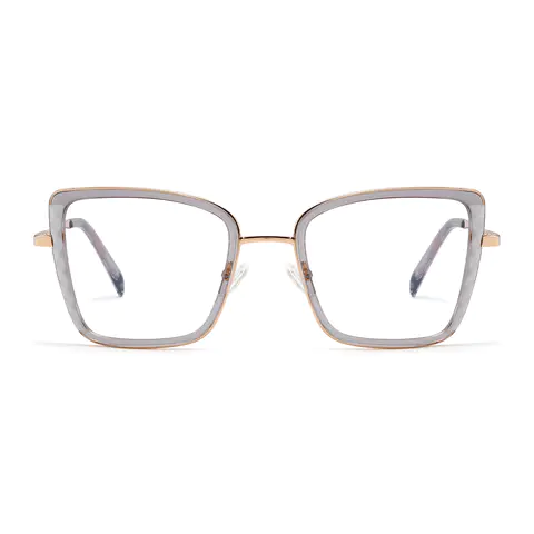 Square Transparent Gray Eyeglasses