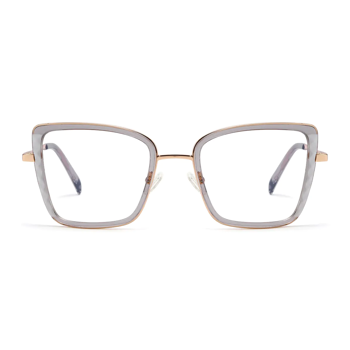 Square Transparent Gray Eyeglasses