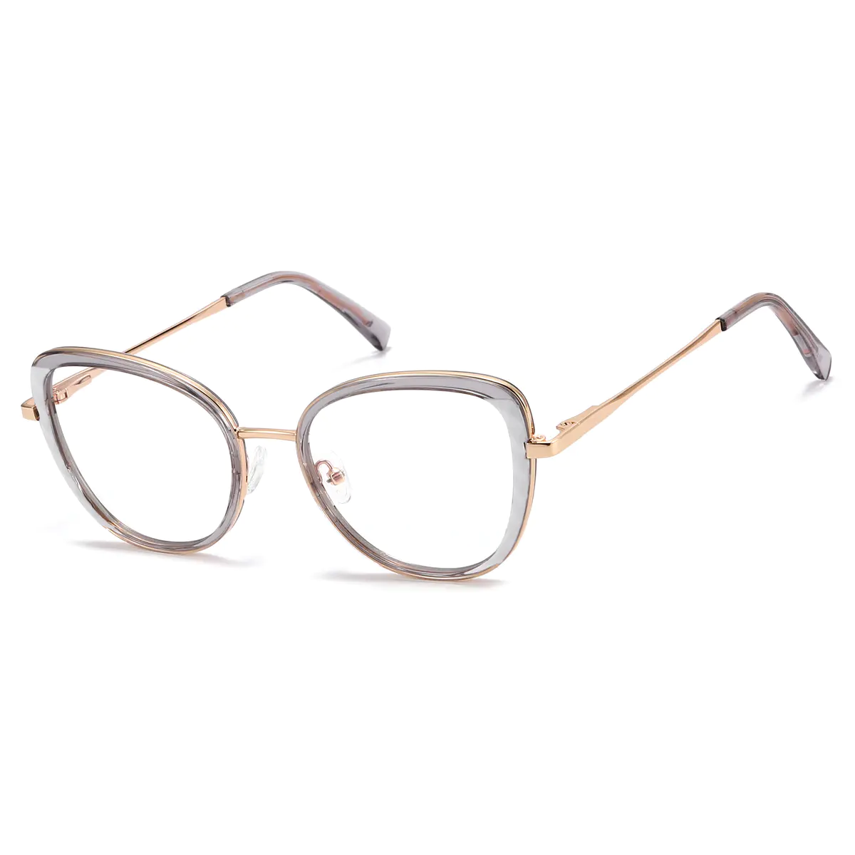 Cat-eye Transparent Gray Eyeglasses