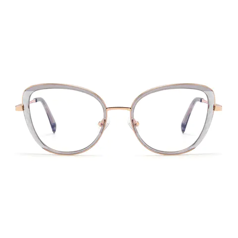 Cat-eye Transparent Gray Eyeglasses