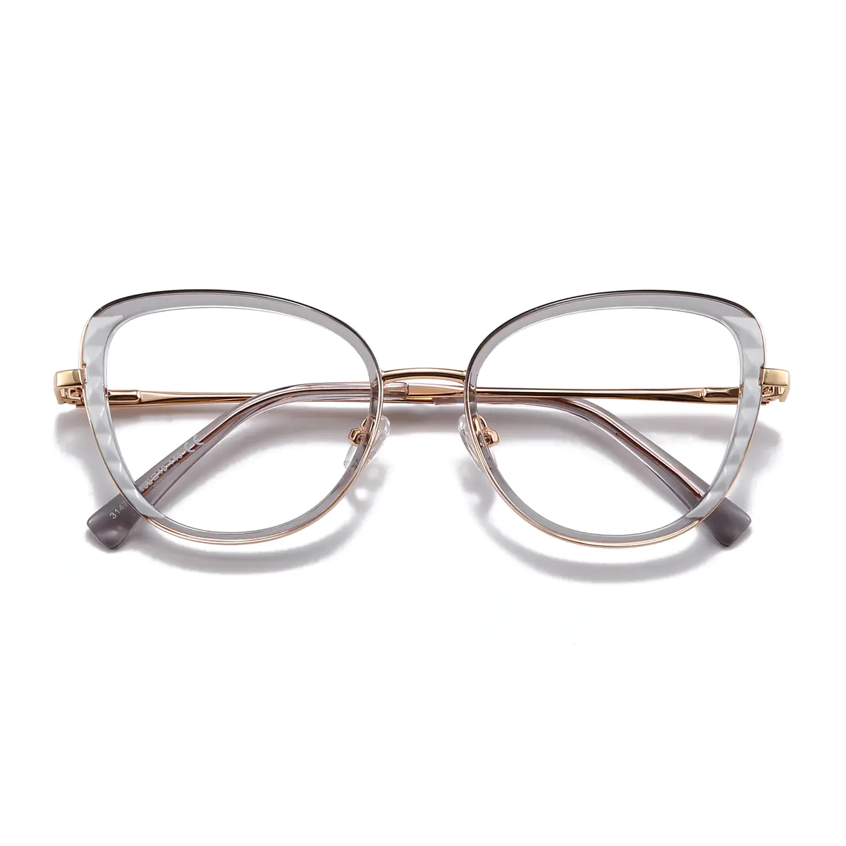Cat-eye Transparent Gray Eyeglasses