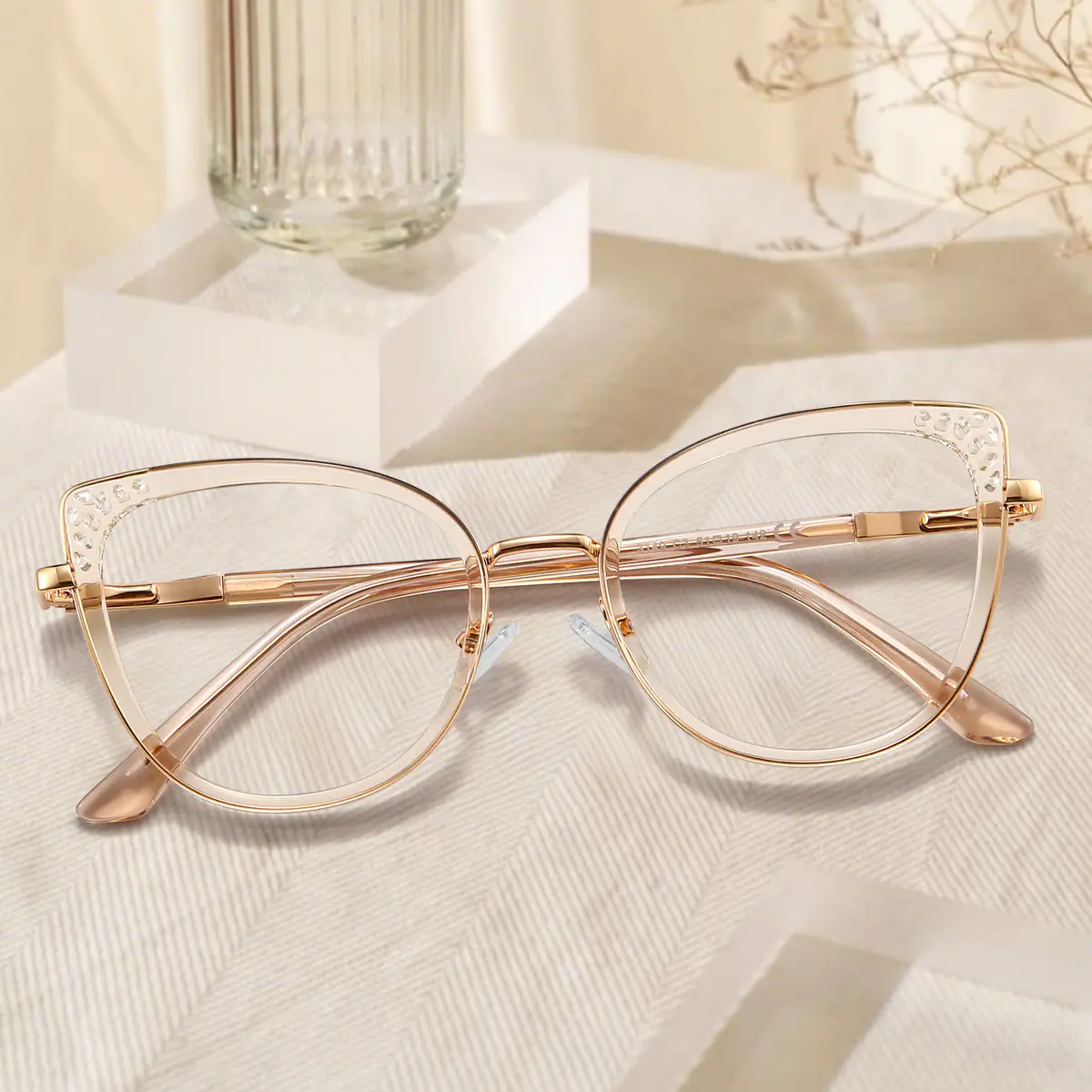 Cat-eye Light Brown Eyeglasses