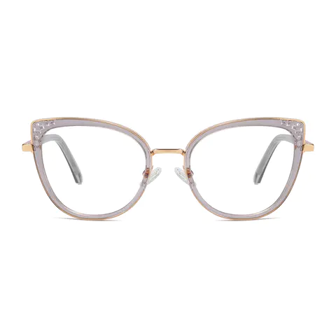 Cat-eye Transparent Gray Eyeglasses