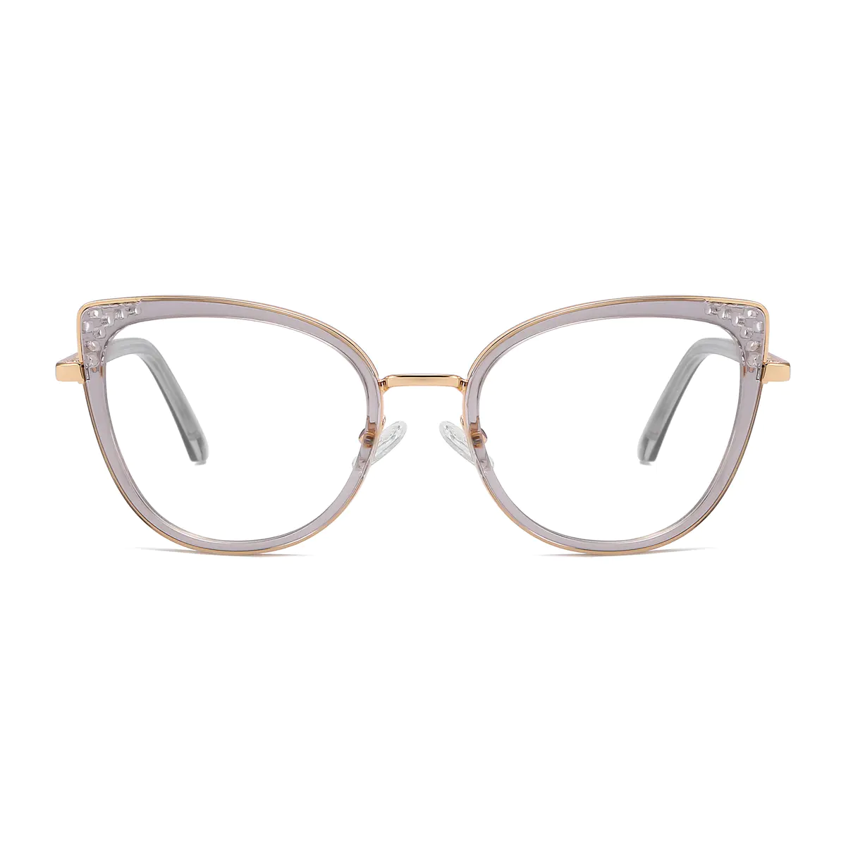 Cat-eye Transparent Gray Eyeglasses