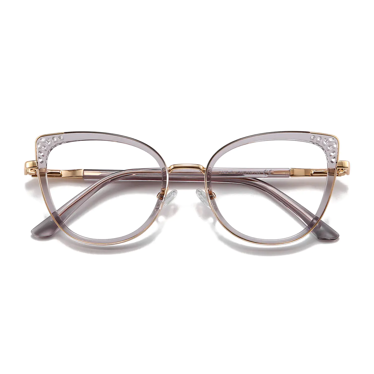 Cat-eye Transparent Gray Eyeglasses