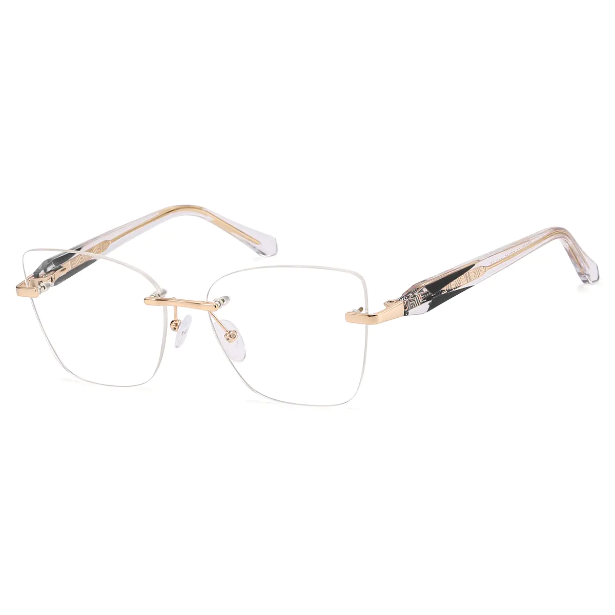 Square Black/White Eyeglasses