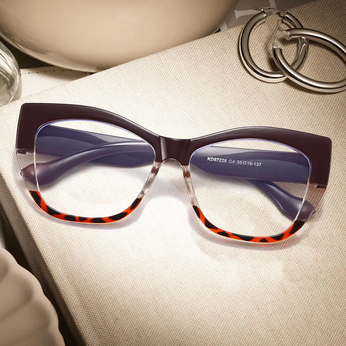 Cat-eye Light Brown Eyeglasses