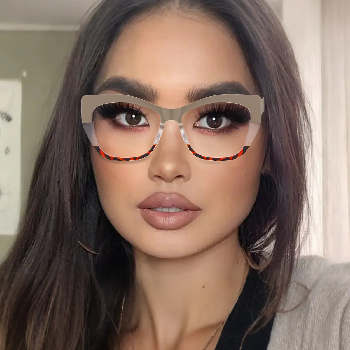 Cat-eye Brown Eyeglasses