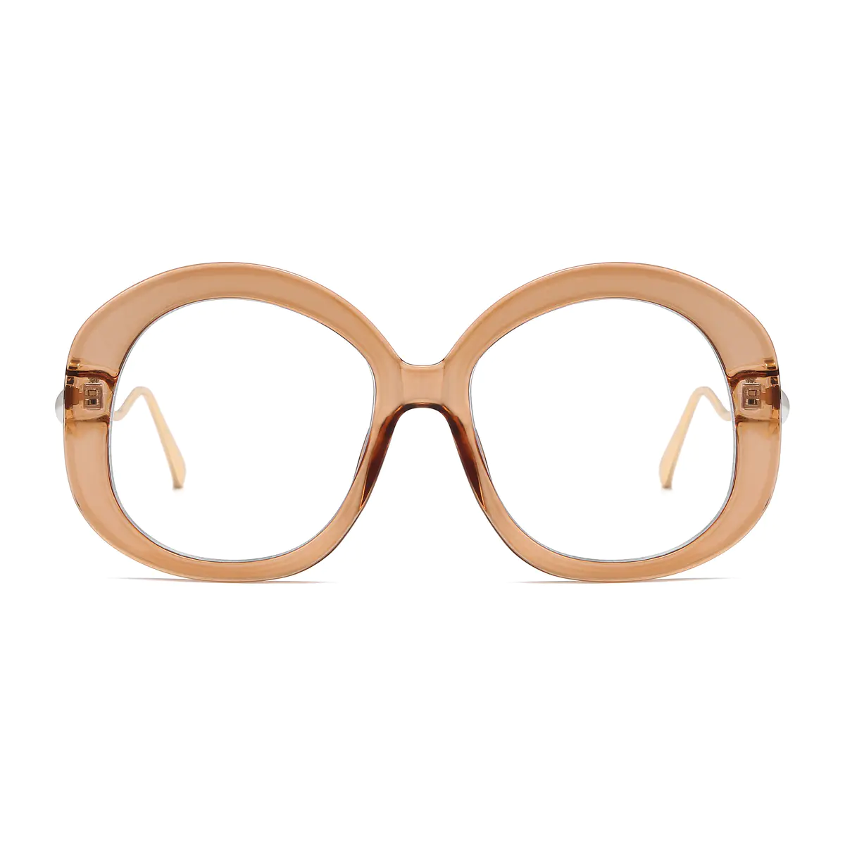 Oval Transparent Red Eyeglasses