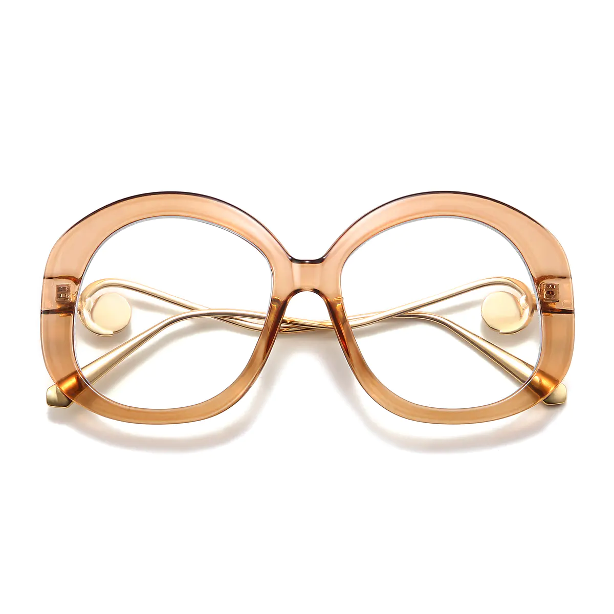 Oval Transparent Red Eyeglasses