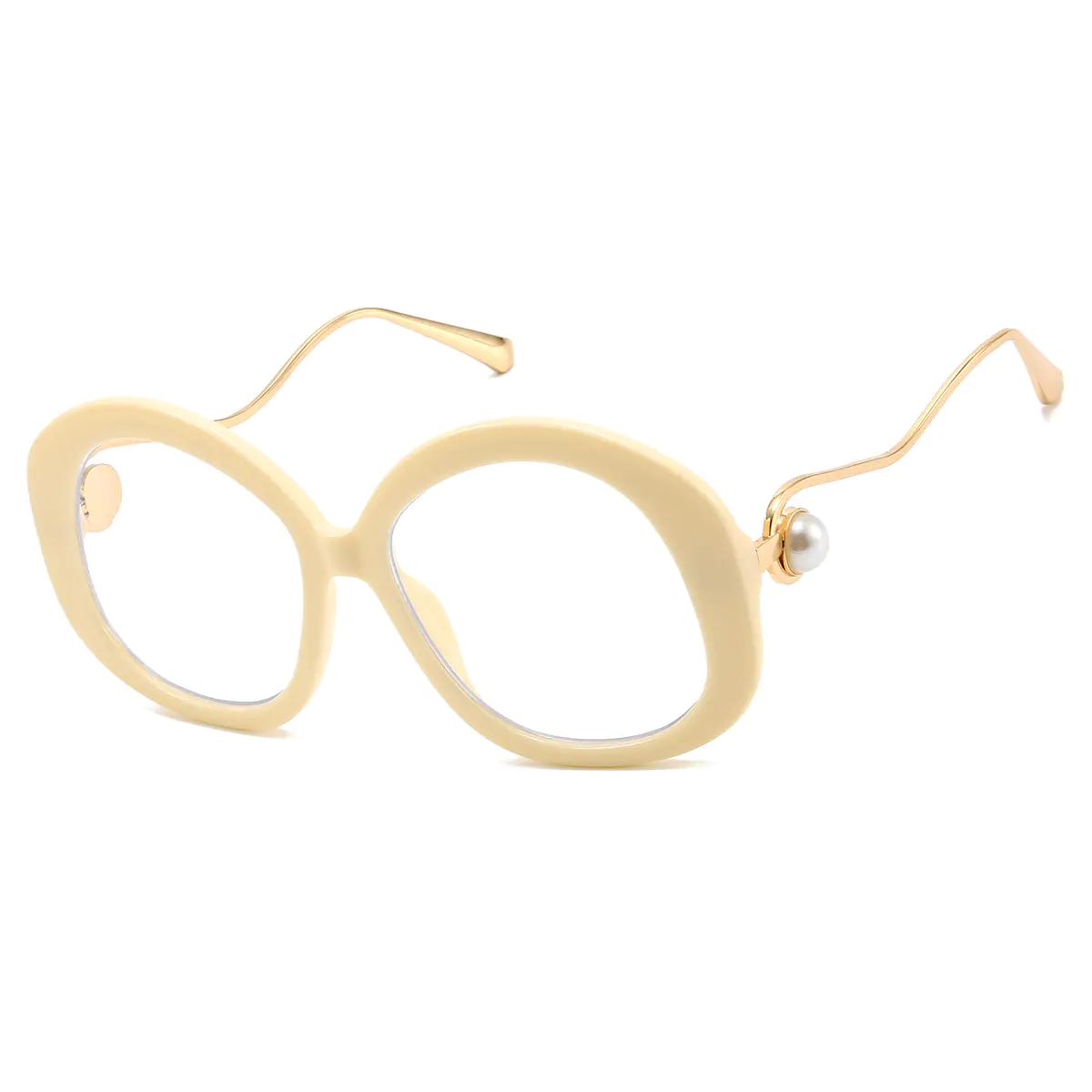 Oval White Eyeglasses
