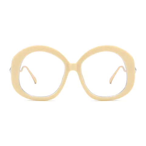 Oval White Eyeglasses
