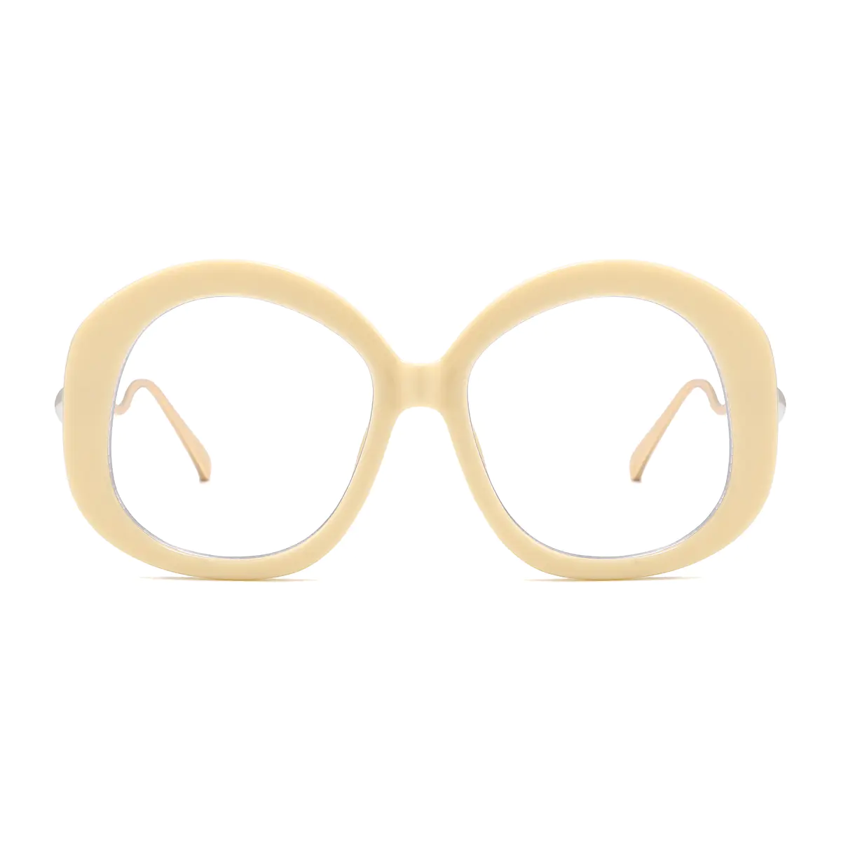 Oval White Eyeglasses