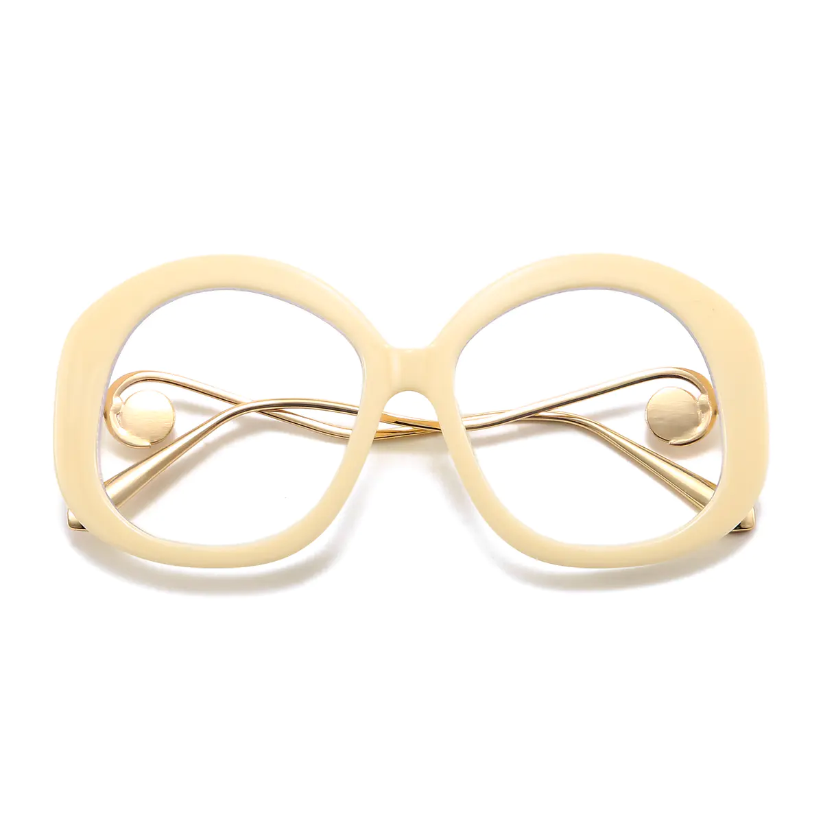Oval White Eyeglasses