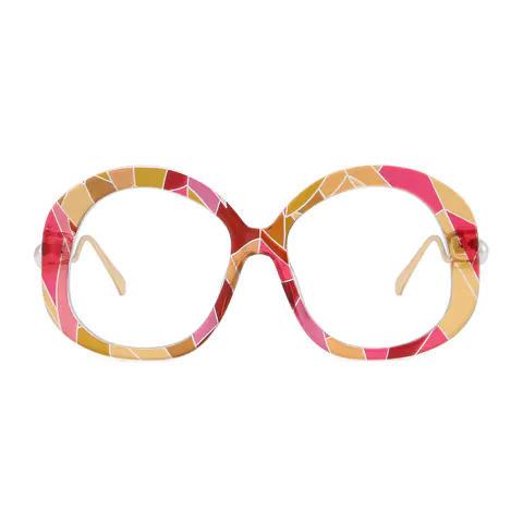 Oval Pink/Gold Eyeglasses