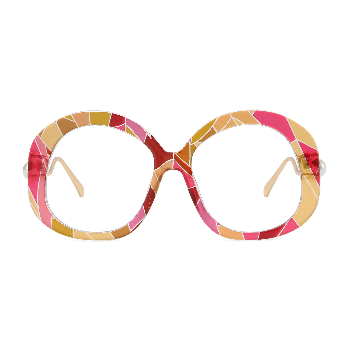 Oval Pink/Gold Eyeglasses