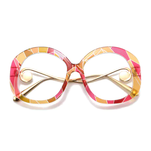 Oval Pink/Gold Eyeglasses