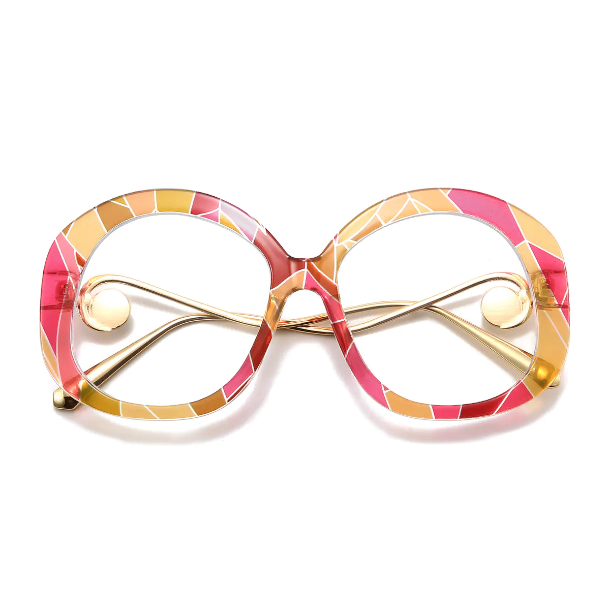 Oval Pink/Gold Eyeglasses