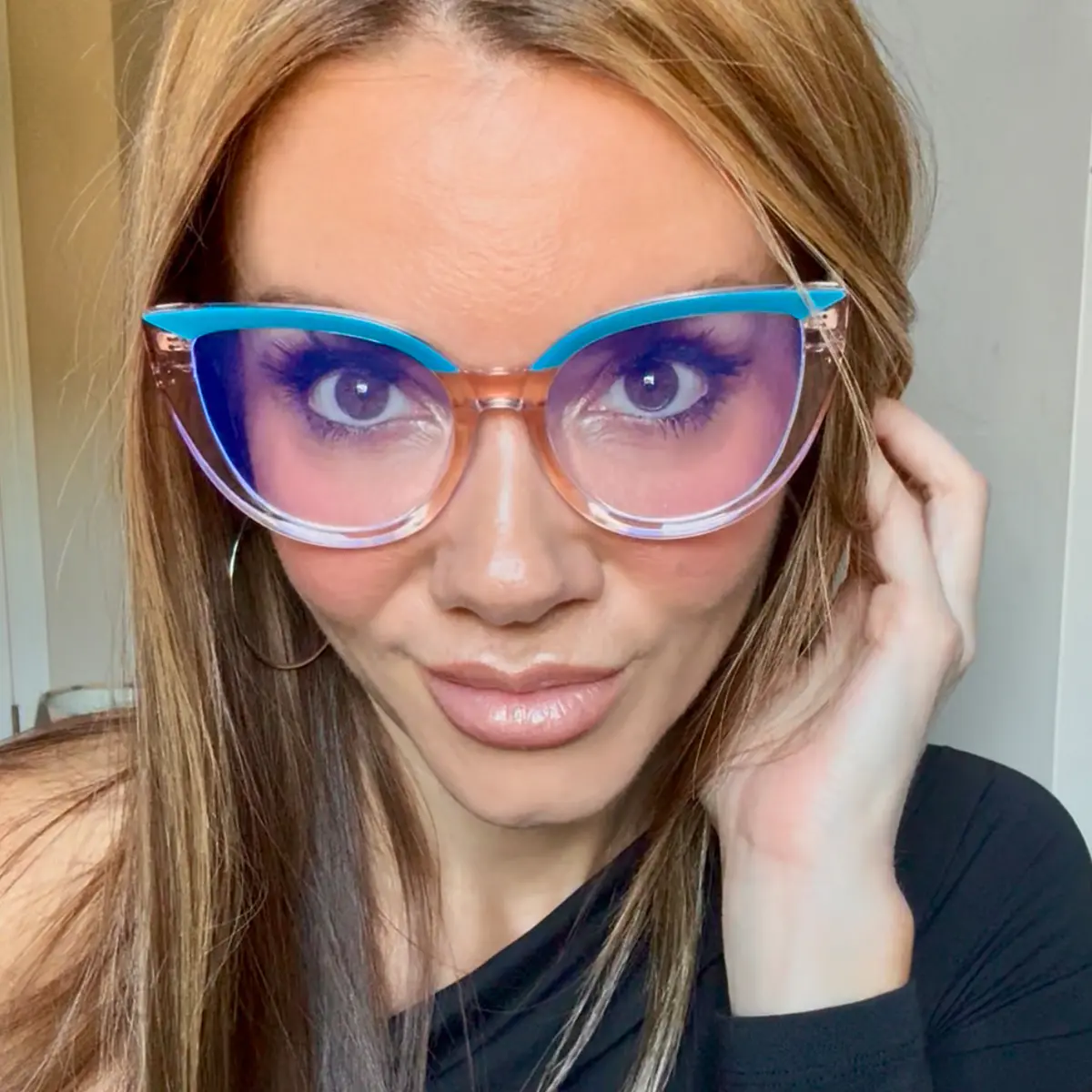 Cat-eye Blue/Pink Eyeglasses