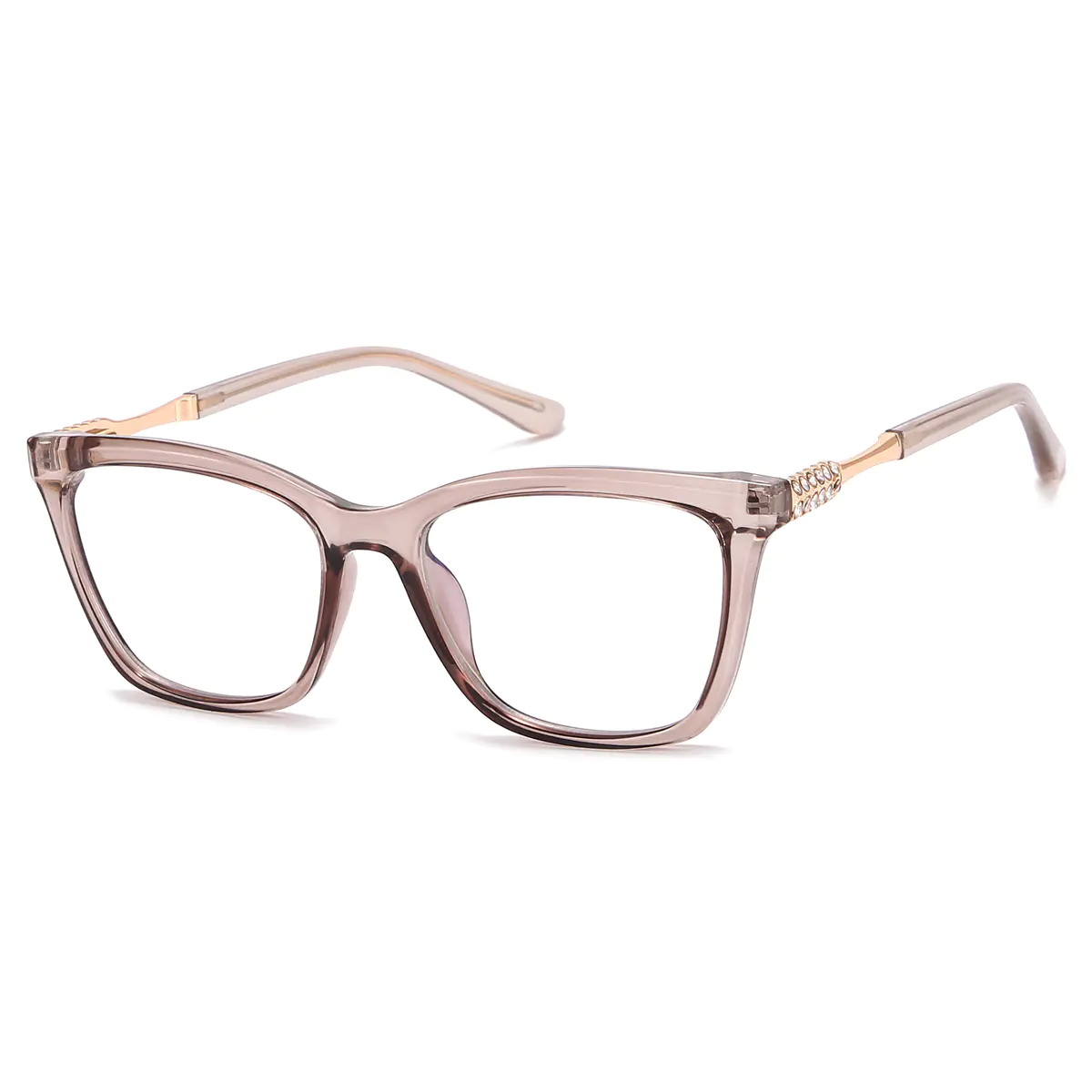 Square Light Brown Eyeglasses