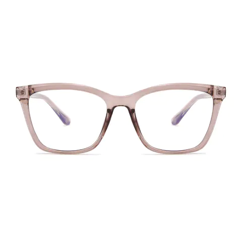 Square Light Brown Eyeglasses