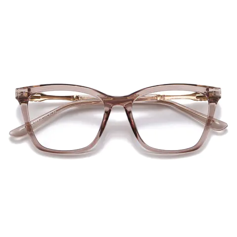 Square Light Brown Eyeglasses
