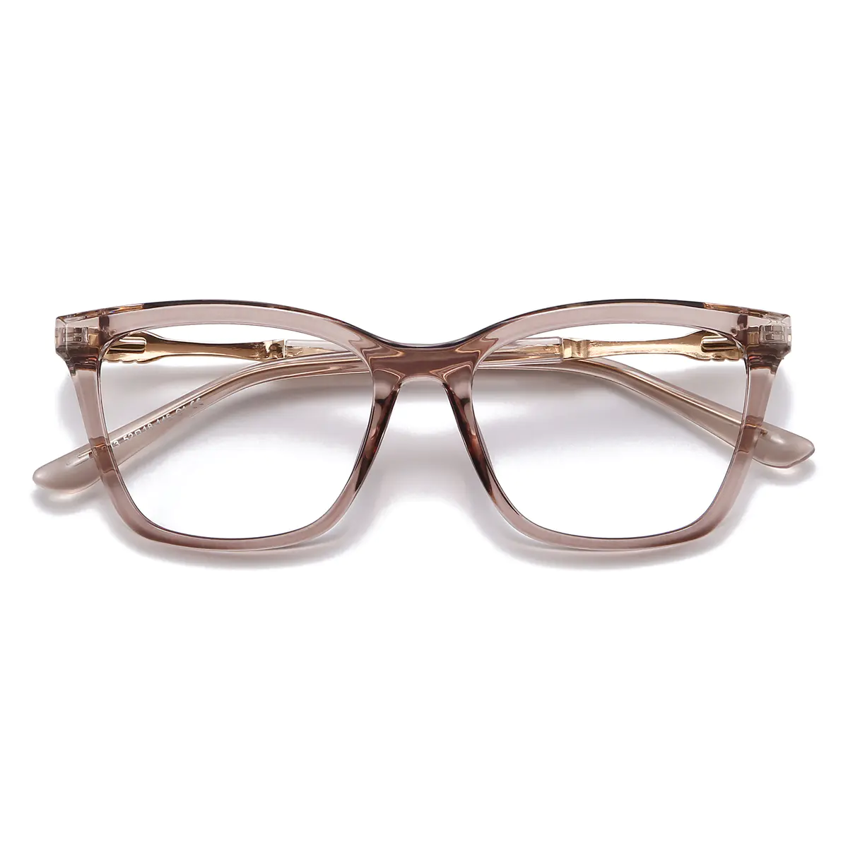 Square Light Brown Eyeglasses